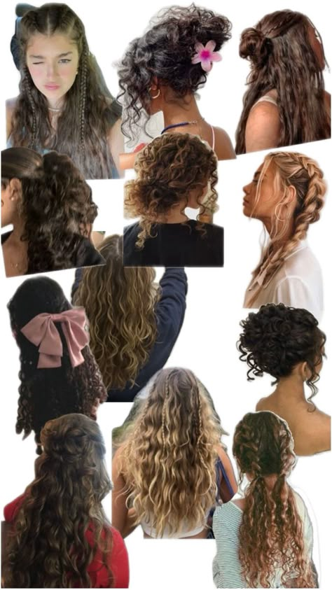 Hair Inspo For Wavy Curly Hair, Different Hairstyles For Wavy Hair, Natural Hair Styles Wavy, Beach Hair Styles Curly Hair, Hair Styles For 3a Hair, Hair Styles For Frizzy Curly Hair, Wavy Hair Styles Naturally, Wavy Girl Hairstyles, Cute Wavy Hairstyles Medium