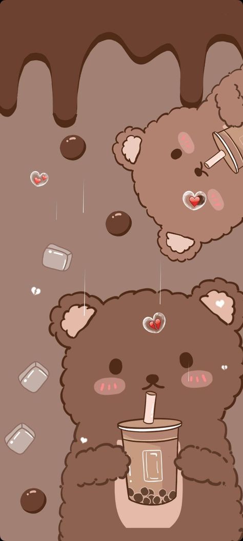 Brown Aesthetic Bear Wallpaper, Ncndr Wallpaper Brown, Cute Walpaper Aestetic, Kawaii Brown Wallpaper, Walpaper Aestetic, I Phone 7 Wallpaper, ليلو وستيتش, Cute Home Screen Wallpaper, Teddy Bear Wallpaper