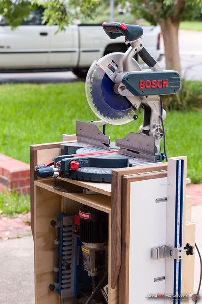 Rolling, Folding Chop Saw Stand - The SawdustZone Chop Saw Stand, Storage Doors, Mitre Saw Stand, Saw Stand, Workbench Plans Diy, Chop Saw, Woodworking Chair, Woodworking Saws, Serra Circular