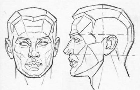 Planes of head. Front and side view. Planes Of The Face, Drawing The Human Head, Andrew Loomis, 얼굴 드로잉, Human Anatomy Drawing, 얼굴 그리기, Drawing Heads, Anatomy Sketches, Anatomy For Artists