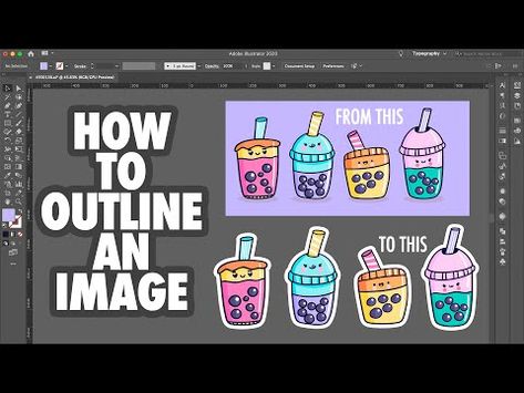 Learn how to offset an image in Adobe Illustrator to create a cute sticker with an offset. #BusinessFonts #ProfessionalFonts #CreativeFonts  #FontLove #FontObsessed Svg Tutorial, Illustrator Hacks, Illustrator Tips, Illustration Business Cards, Create Logo Design, Sticker Making, Business Fonts, Adobe Illustrator Tutorials, How To Make Stickers