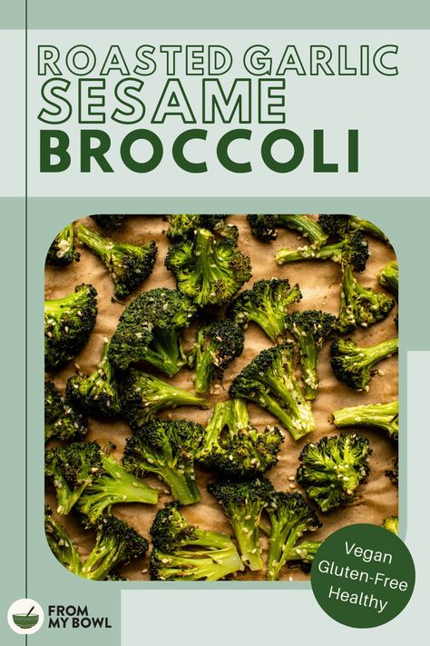 This Roasted Broccoli Recipe tosses broccoli florets in a sesame and garlic marinade before they’re baked to crisp and tender perfection. Enjoy as an exciting side dish or with takeout-inspired meals. Vegan & Gluten-Free. Sesame Broccoli, Roasted Broccoli Recipe, Meals Vegan, Garlic Marinade, Broccoli Recipe, Roasted Broccoli, Broccoli Recipes, Broccoli Florets, Healthy Gluten Free