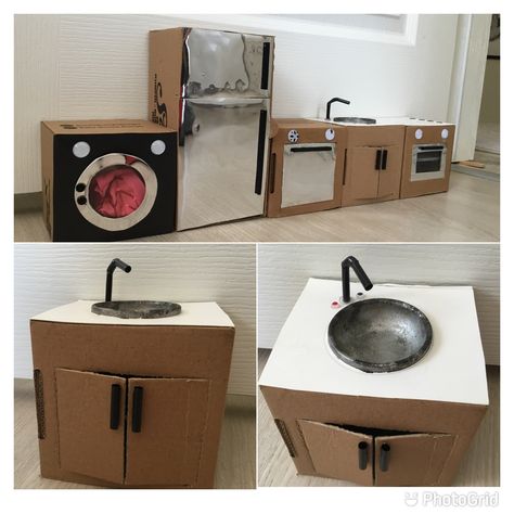 Using cardboard and all things recycled (magnets, coke cans etc.) #diyproject #diyminiature #miniature #diywithcardboard #recycled #recycledtoys #diytoys Recycled Toys, Cardboard Dollhouse, Miniature Bar, Miniatures Diy, Barbie Dolls Diy, Dolls Diy, Cardboard Sculpture, Dollhouse Miniatures Diy, Coke Cans