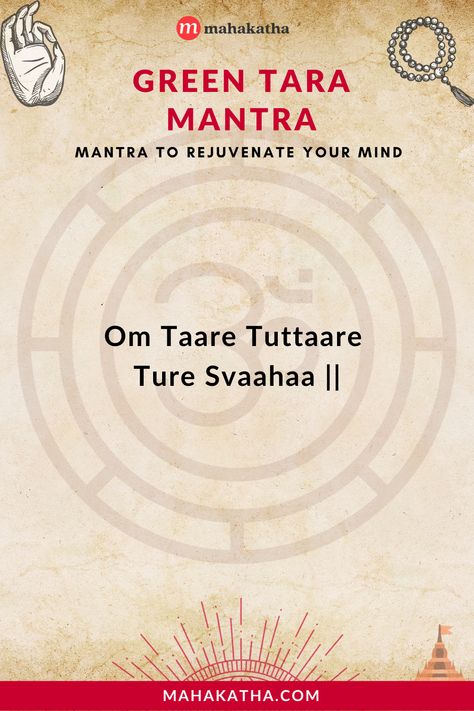 The Green Tara Mantra is a powerful chant to rejuvenate your mind and clear physical and emotional blockages. Click here to learn its meaning, benefits and how it can heal you. Vedic Switchwords, Tara Mantra, Green Tara Mantra, Mantra Chanting, Lyrics Meaning, Sanskrit Mantra, Aadi Shakti, Healing Mantras, Mantra Quotes