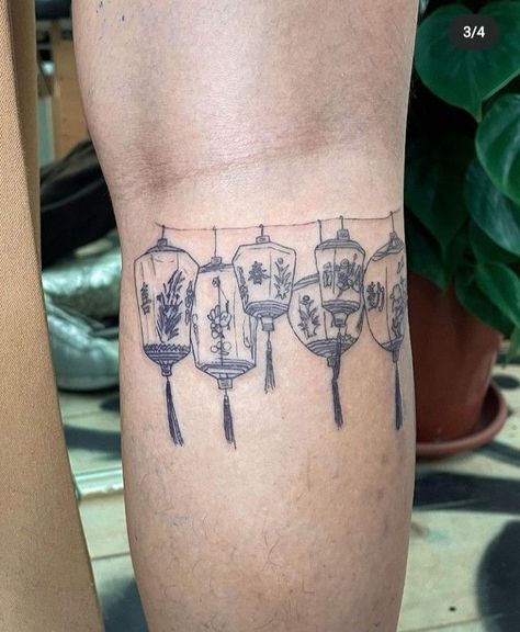 Traditional Vietnamese Tattoo, Vietnamese Tattoo Ideas, Vietnamese Tattoo, Lantern Tattoo, 4 Tattoo, Doodle Tattoo, No Rain, Dope Tattoos, Simplistic Tattoos