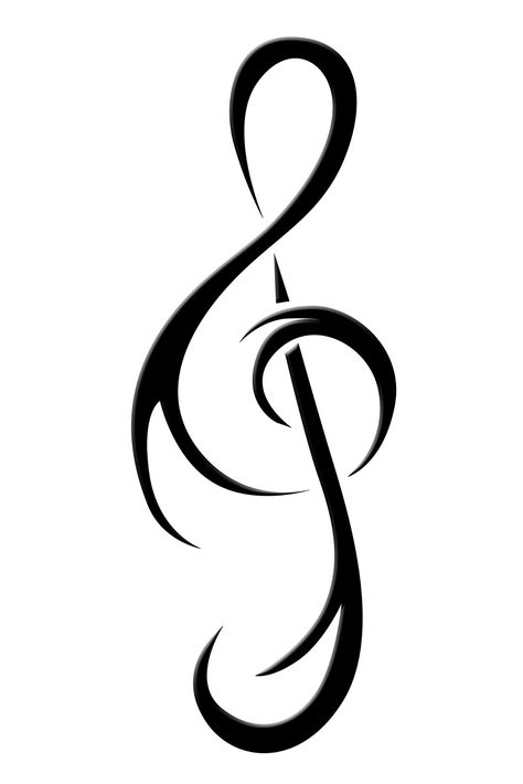 Treble clef. -make the "tails" in hot pink for cleft awareness. Add music lines & a swirly capital letter K for Karli Music Symbol Tattoo, Treble Clef Tattoo, Tattoo Music, Music Symbol, Music Note Tattoo, White Tattoos, Music Tattoo Designs, Note Tattoo, Symbol Tattoo