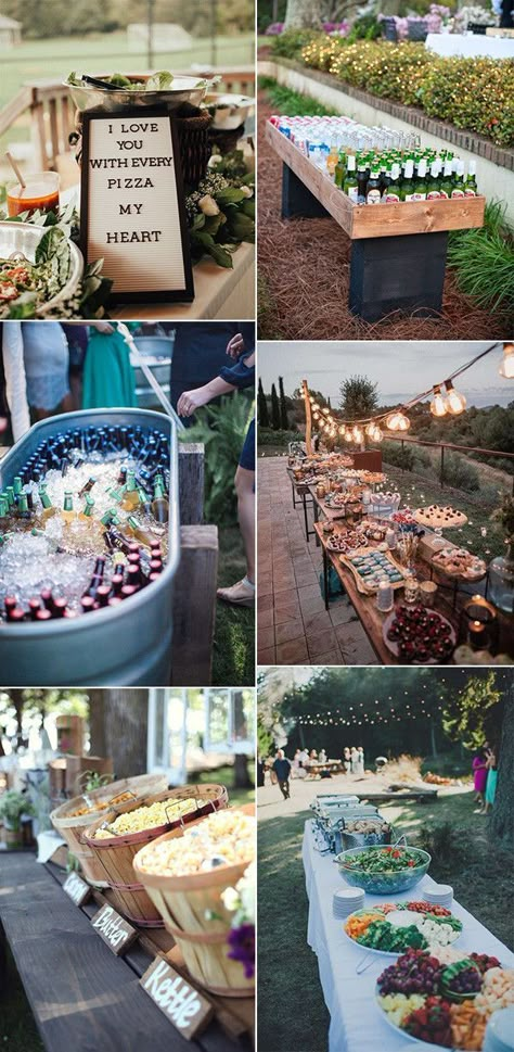 Backyard Wedding Reception Food, Backyard Wedding Ideas, Wedding Ideas On A Budget, Small Backyard Wedding, Wedding Backyard Reception, Rustic Wedding Decorations, Backyard Reception, Yard Wedding, Reception Food