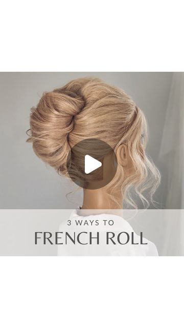 Melbourne Bridal Hairstylist/Educator on Instagram: "♡ How to French roll ♡   I’m taking you through 3 different French roll styling techniques:   Number 1 – we have the topsy tail french roll starting with two ponytails, use a topsytail tool to invert each pony pulling them both tight before teasing the ends and rolling up then pinning all the way down the side to to secure. This is a more modern way to create this popular style.   Number 2 – Is the classic french roll this one is crafted by sweeping hair to one side before lining pins up the head, a pro tip here is to be sure to overlap the pins for security, ensuring the top pin is angled downwards will stop hair from escaping too.  Next tease comb roll and pin to complete the look. This one is a great base for our modern piled high sty How To French Roll Hair, Modern French Roll Hairstyles, French Roll Tutorial, Textured French Twist, French Twist Updo Wedding, High French Twist, Hair French Roll, French Twist Updo Tutorial, Modern French Twist Updo