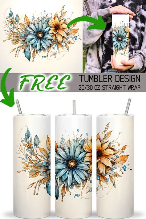 Watercolor Flower FREE Tumbler Wraps 20oz Free Sublimation Designs for Tumblers Free Tumbler Png Tumbler Png Designs, 20 Oz Sublimation Tumbler Ideas, Tumbler Cup Design Ideas, Cute Tumbler Ideas, Sublimation Designs For Tumblers, Free Sublimation Designs, Designs For Tumblers, Glass Tumbler Design, Sublimation Ideas Projects Inspiration