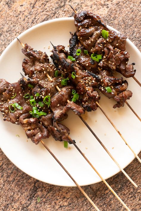 Beef Teriyaki Sticks - Onolicious Hawaiʻi Terriyaki Beef, Beef Sticks Recipe, Traditional Hawaiian Food, Teriyaki Skewers, Hawaii Recipes, Steak Skewers, Teriyaki Steak, Beef Teriyaki, Meat Sticks