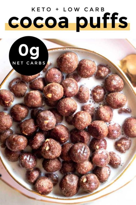 *NEW* Take a sweet delicious stroll down memory lane with a crispy crunchy guilt-free cereal that will make you cuckoo for low carb cocoa puffs! #lowcarbcocoapuffs #lowcarbcereal #ketocereal #ketococoapuffs  #keto #lowcarb Low Carb Cereal, Keto Cereal, Best Healthy Diet, Medicine Tips, Cocoa Puffs, Pantry Organisation, Baking Powder Uses, Boiled Egg Diet Plan, Baking Soda Beauty Uses