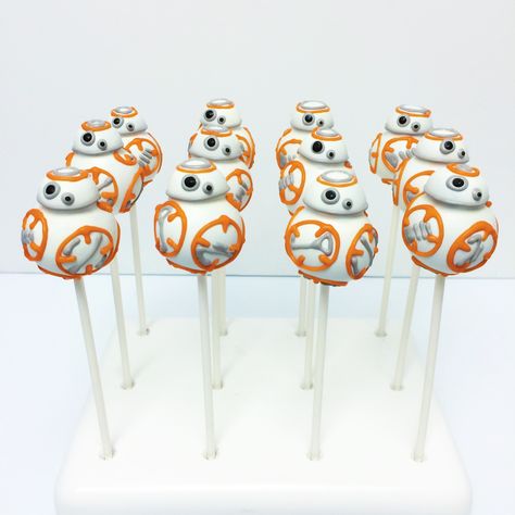 R2d2 Cake Pops, Bb8 Cake Pops, Star Wars Cakepops, Starwars Cakepops, Bb8 Drawing, Star Wars Cake Pops, Bb8 Cake, Drawing Cake, Star Wars Themed Birthday Party