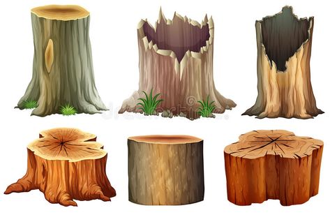 Different tree stumps. Illustration of the different tree stumps on a white back #Sponsored , #Sponsored, #Sponsored, #tree, #Illustration, #white, #stumps Troll Cake, Fantasy Plants, Tree Stumps, Seni Dan Kraf, Tree Stump, Banner Printing, Environment Concept Art, Small Trees, Environmental Art