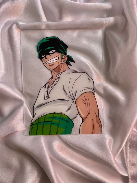 Roronoa Zoro Glass Painting, Zoro Painting Ideas, Zoro One Piece Glass Painting, Roronoa Zoro Painting, Zoro Canvas Painting, Zoro One Piece Painting, One Piece Painting Canvases, One Piece Glass Painting, Zoro One Piece Drawing