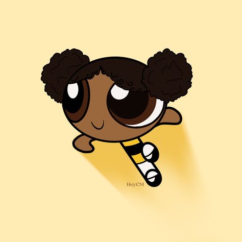 Yellow Powerpuff Girl, Melanin Cartoon, Black Powerpuff, Black Cartoons, Bubbles Powerpuff, Powerpuff Girls Wallpaper, Girl Wallpapers, Girl Cartoon Characters, Power Puff