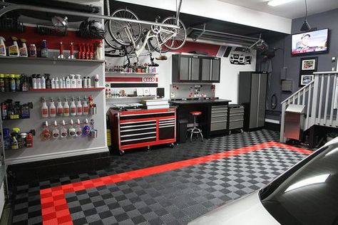 gray man cave garage idea Man Garage, Auto Garage, Architecture Renovation, Cool Garages, Ultimate Garage, Garage Storage Shelves, Garage Remodel, Shelving Design, Garage Work Bench