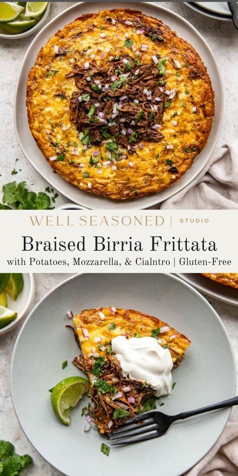 Birria Frittata (For Leftover Birria de Res) Birria Breakfast Ideas, Birria Leftover Recipes, Birria Breakfast, Leftover Birria Ideas, Leftover Birria, Birria Recipes, Mexican Frittata, Beef Birria, Pantry Recipes