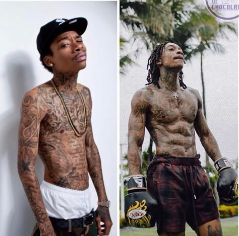 Wiz Khalifa Body Transformation, Wiz Khalifa Style, Wiz Khalifa Tattoos, Kid Cudi Quotes, Gangster Rap, Black Men Fashion Urban, Cr7 Messi, Wiz Khalifa, Black Men Fashion