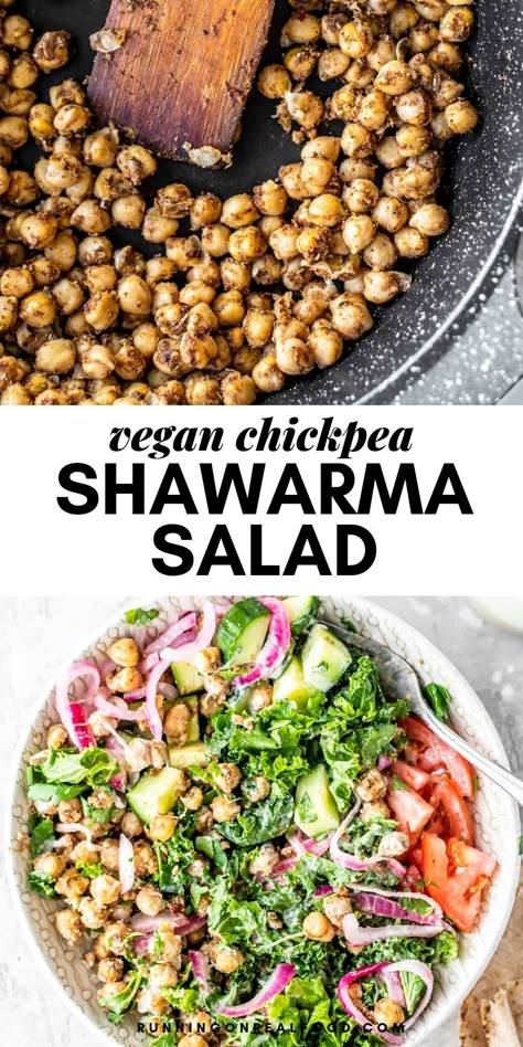 Chickpea Shawarma, Shawarma Salad, Nutrition Day, Fall Salad, Vegan Chickpea, Vegan Salad Recipes, Chickpea Salad, Vegan Salad, Plant Based Eating