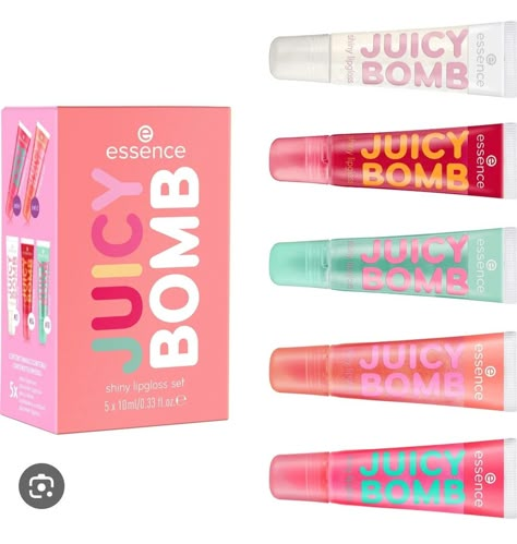 Essence Lip Gloss Juicy, Essence Juicy Gloss, Lip Gloss Essence, Make Up Essence, Essence Gloss, Essence Aesthetic, Essence Lipgloss, Essence Lip Gloss, Essence Juicy