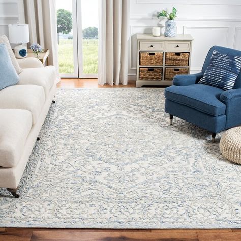 You'll love the Conard Oriental Handmade Tufted Wool Blue/Ivory Area Rug at Wayfair - Great Deals on all Rugs products with Free Shipping on most stuff, even the big stuff. Indian Living Room, Ivory Area Rug, Ivory Rug, Vintage Area Rugs, Hand Tufted Rugs, Blue Ivory, Online Home Decor Stores, Blue Area Rugs, Wool Area Rugs