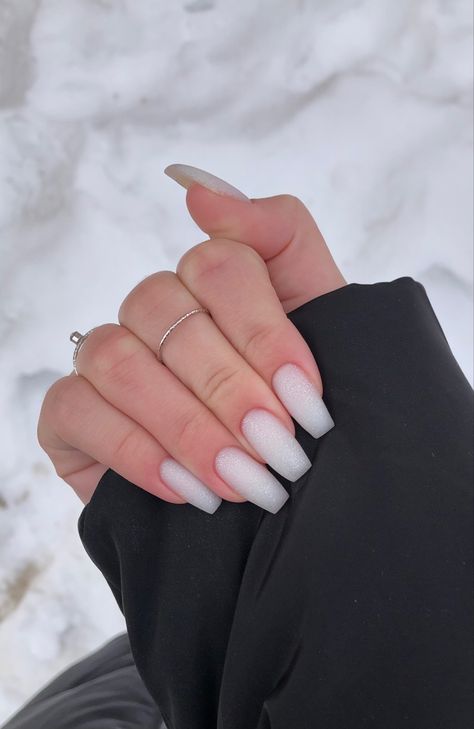 Engagement Nails Ballerina, Pale White Nails, Milky White Nail, Milky White Nails, Band Nails, Nail Trend, Shoe Nails, Winter Nails Acrylic, Simple Gel Nails