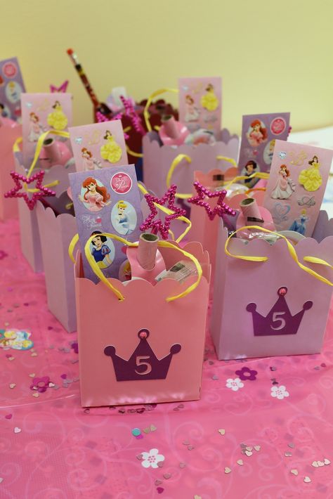 Cricut Princess Party Ideas | Mom put her Cricut to work and helped me cut out the goodie bags and ... Princess Party Bags, Princess Birthday Party Decorations, Disney Princess Birthday Party, Princess Theme Birthday, Disney Cars Party, Princess Theme Birthday Party, Prince Party, Princess Party Decorations, Disney Birthday Party