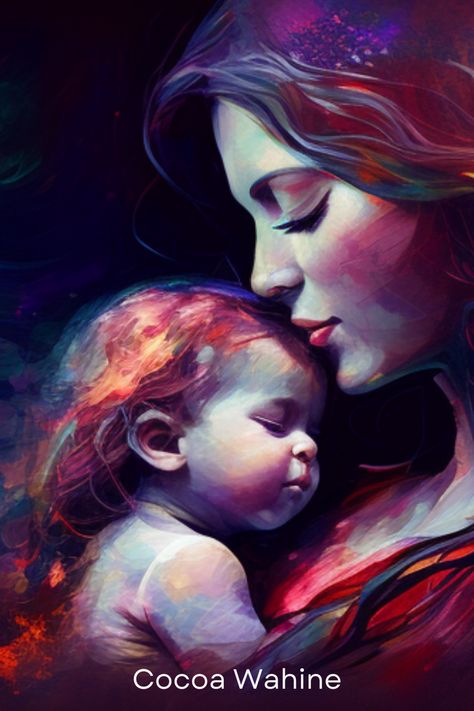 Sweet Surrender, is a beautiful art print that captures the love and connection between a mother and her child. The image depicts a mother and child in a warm embrace, surrounded by a rich and vibrant color scheme of deep blue and red. Art That Depicts Love, Hospital Drawing, Surrender Art, Mother And Child Images, Mother And Baby Paintings, Mother And Child Pictures, Mother And Child Drawing, Mother And Child Art, Drawing The Human Head