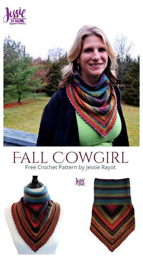 Cowgirl Bandana, Fall Cowgirl, Bandana Cowl, Shawl Scarf Pattern, Crochet Cowl Free Pattern, Crochet Bandana, Crochet Cowls, Crochet Cowl Pattern, Crochet Shawl Pattern Free