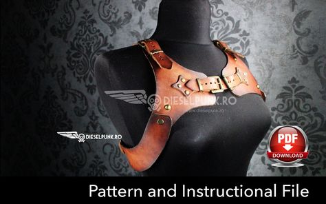 Harness Pattern, Medieval Steampunk, Dog Harness Pattern, Crop Top Men, Steampunk Leather, Honda Grom, Chest Harness, Aviator Hat, Leather Suspenders