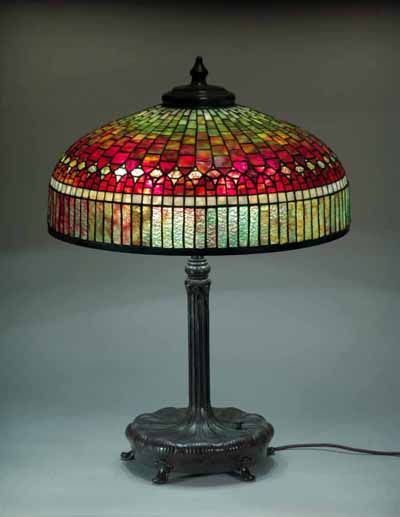 Mobile Version Geometric Tiffany Lamps: Designs of Tiffany Studios New York Lamp Header, Tiffany Lamp Shade, Antique Tiffany, Tiffany Style Lamp, Tiffany Lamp, Tiffany Table Lamps, Lamp Ideas, Bronze Lamp, Tiffany Stained Glass