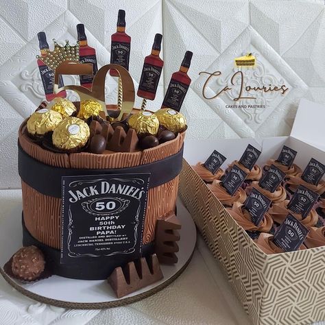 50th Cake, Jack Daniels Distillery, Alcoholic Drink, Happy 50th, Happy 50th Birthday, Jack Daniel, Themed Cakes, 50th Birthday, Alcoholic Drinks