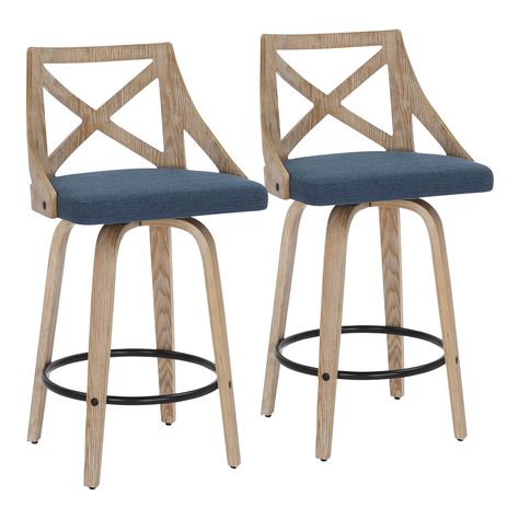 The Gray Barn Charlotte 26" Fixed-Height Counter Stool with Bent Wood Legs (Set of 2) - Bed Bath & Beyond - 31511938 Island Counter Stools, Grey Counter, White Washed Wood, Gray Counter, Island Counter, Elegant Styling, Whitewashed Wood, Wood Counter Stools, Stool Wood