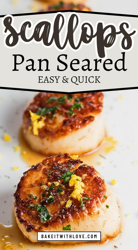 Pan-Seared Scallops Best Sea Scallop Recipes, Scallops And Mushrooms Recipe, Golden Restaurant, Bay Scallop Recipes, Cooking Scallops, Grilled Mussels, Easy Scallop Recipes, Dinner Seafood, Appetizer Table