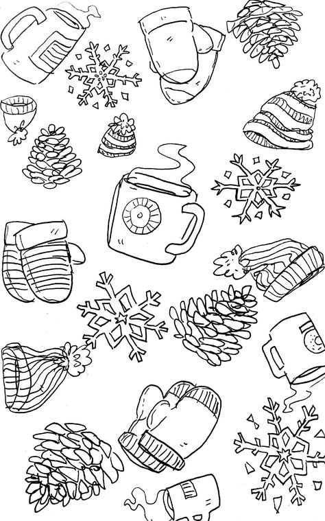 Winter Line Drawing, Aesthetic Twitter Banner, Winter Drawings, Falling In Love Quotes, Twitter Banner, Line Drawings, Art Prompts, Winter Art, Reading Journal