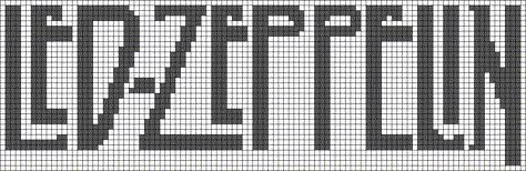 Led Zeppelin Logo, Grid Pictures, My Chemical Romance Alpha Pattern, Metallica Alpha Pattern, Led Zeppelin Cross Stitch, Music Alpha Pattern, Rock Band Alpha Pattern, Grid Patterns, Crochet Graphs