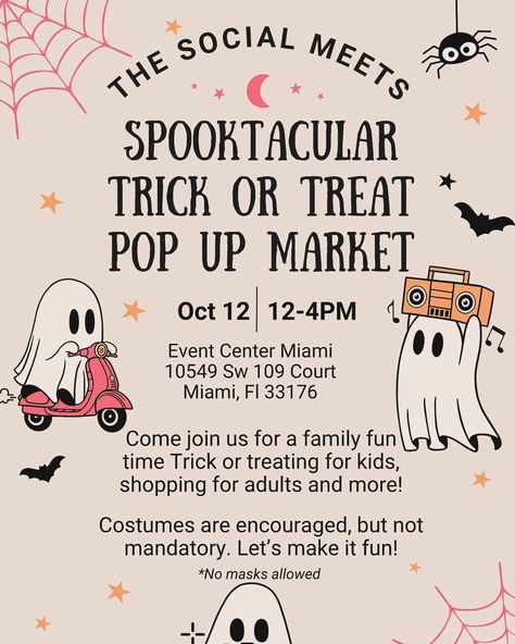 Come shop TRAZZO ✨ at @thesocialmeets Vendor Pop Up Market on Saturday October 12th from 12pm-4pm! 🛍️ Some pieces will be up to 30% OFF 🔖 Join us for a Spooktacular Trick or Treat Vendor Pop Up Market! 👻 🎃 Shop amazing vendors, while the kids trick or treat around vendor tables 🍬 (gum & nut free) There will be 🎶music, raffles & more! We encourage you to dress up in your best halloween costume! Just keep in mind, NO masks are allowed as we don’t want to scare the kids! 🗓️ October 12th... Pop Up Market, Cool Halloween Costumes, Event Center, Nut Free, Trick Or Treat, Family Fun, Keep In Mind, Good Times, Halloween Costume