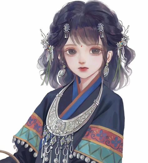 Asian Witch Character Design, Ancient Chinese Character Design, Chinese Anime Woman, Jin Dynasty, Vietnamese Clothing, Minecraft Coloring Pages, Junihitoe Kimono Anime, Ancient Chinese Girl Drawing, Hmong Clothes