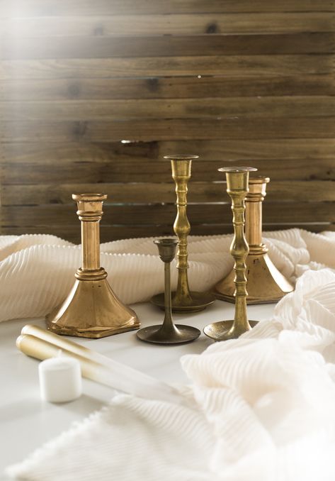 Gold Candlesticks - How To Thrift 'Em or Easy DIY! Gold Candlesticks, Gold Everything, Gold Candle Sticks, Wood Candle Sticks, Chess Board, Interior Decor, All Pictures, Easy Diy, Interior Decorating