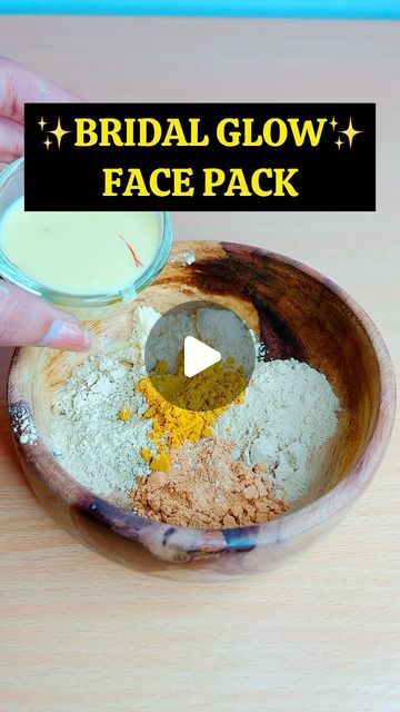 Rupali Chouhan on Instagram: "Homemade Bridal Glow Face Pack That Gives Your Facial Like Glow & All the ingredients used in this face pack results in brightening your skin. INGREDIENTS:- Besan 1tbsp Chandan Powder 1tbsp Orange Peel Powder 1tbsp Multani Mitti 1tbsp Wild turmeric 1tbsp Kesar(saffron) 1 pinch Milk for making paste PREPARATION & USAGE:- •Take a bowl add milk and saffron threads leave it for 5 min. •Take a bowl and add besan,orange peel,turmeric,Multani mitti,chandan then add kesar milk and mix well. •Apply this face pack for 20-25mins and wash with plain water. •You can store this for a week in refrigerator. •Please do a patch test before applying. Follow @rupalichouhan_19 for more ♥️ #reels #reelsinstagram #bride #bridalglow #bridal #glow #glowingskin #glowup #skincare # Face Pack For Brightening Skin, Fitkari Benefits For Face, Diy Face Wash Powder, Besan Face Pack, Face Pack, Face Pack For Glowing Skin, Detan Face Pack At Home, Bridal Face Pack At Home, Home Made Face Pack Glowing Skin