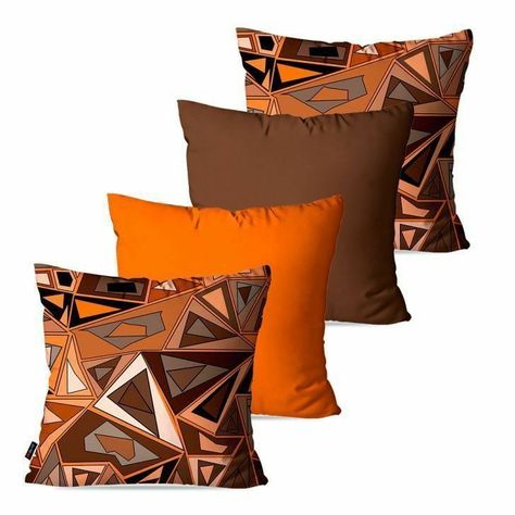 Brown Sofa Decor, African Print Pillows, Brown Furniture Living Room, Brown Living Room Decor, African Inspired Decor, Pillows Decorative Diy, Crochet Cushion Cover, Fall Throw Pillows, Pillow Crafts