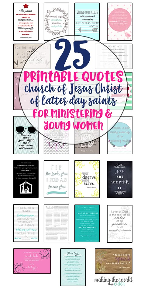 25 printable Church of Jesus Christ of Latter Day Saints for ministering and young women. #lds #generalconference #truths Ministering Lds Ideas For Yw, Free Lds Ministering Printables, Lds Ministering Printables, Free Printable Lds Quotes, Ministering Quotes Lds, Lds Quotes For Young Women, Lds Young Women Quotes, Lds Ministering Ideas, Lds Quotes Printables