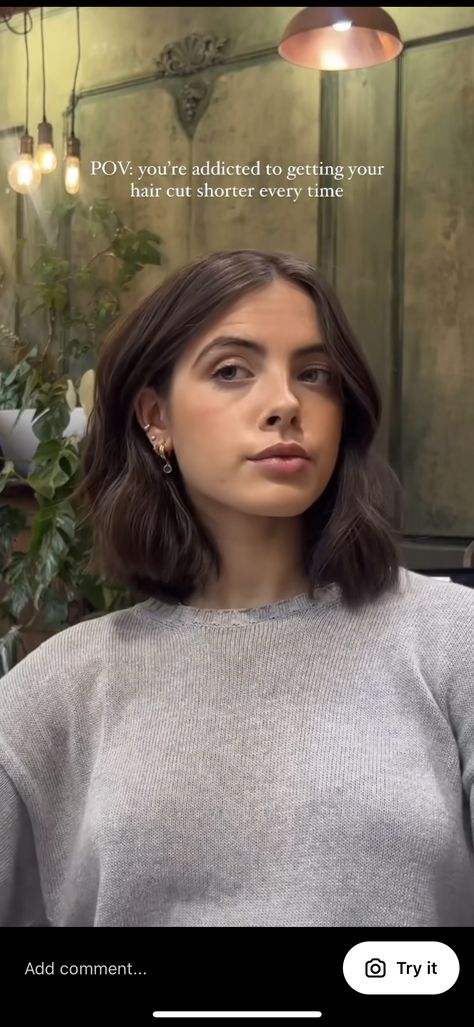 Rounded Short Hair, Shoulder Length Haircut Inspiration, Brunette Bob 2023, Short Hair For Straight Thick Hair, Thick Hair Choppy Bob, Short Hairstyle Women 30s Brunette, Lob Hairstyle Round Face, Short Brown Hair Face Framing Layers, European Short Hairstyles