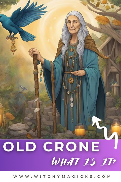 This archetype represents the power and knowledge gained with age, often seen as a guide for deeper spiritual understanding and personal growth.  #OldCrone #WitchcraftArchetypes #WisdomAndTransformation #SpiritualGuidance #LifeCycleWisdom #CroneEnergy The Crone Archetype, Crone Goddess Wise Women Art, Crone Goddess Wise Women, Wicca God And Goddess, The Maiden The Mother The Crone, Celtic Pagan Gods And Goddesses, Spiritual Understanding, Pagan Traditions, Spells That Actually Work