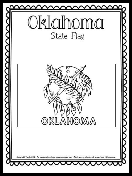 Oklahoma Coloring Pages, State Coloring Pages, Oklahoma Tattoo, Day Camp Activities, Hoc Summer, Oklahoma Flag, Flag Printable, Flag Crafts, Oklahoma History