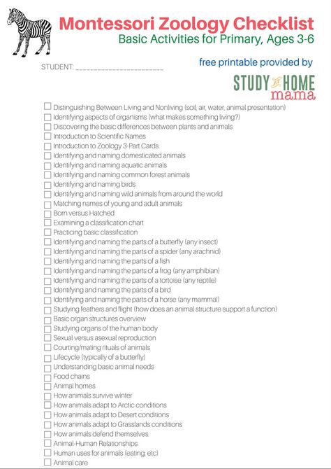 Montessori Zoology Checklist for Primary Montessori Homeschool Montessori Syllabus, Montessori Supplies, Primary Montessori, Montessori Zoology, Playroom Montessori, Montessori Culture, Montessori Curriculum, Montessori Science, Montessori Parenting