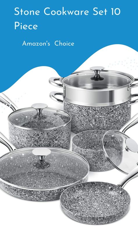 Granite Pots, Stone Cookware, Non Stick Cookware Set, Non Stick Cookware, Kitchen Cookware Sets, Pots And Pans Sets, Chafing Dishes, Cookware Sets, Kitchen Cookware