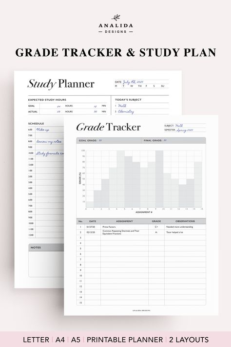 Study Session Tracker, Grade Tracker Printable, Student Grade Tracker, Learning Diary, Study Organizer, Homeschool Student Planner, Financial Printables, Living Well Planner, Student Daily Planner