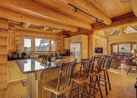 Log Home Kitchens, Cabin Style Homes, Kitchen Renovation Design, Log Home Ideas, Gatlinburg Cabin Rentals, Gatlinburg Cabins, Cabin Kitchen, Cabin Kitchens, Rustic Home Design