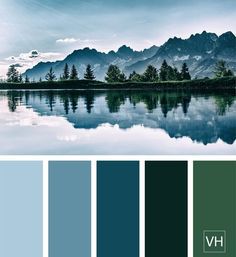 Home Paint Colour, Exterior Paint Schemes, Mountain Trees, Best Exterior Paint, House Paint Color Combination, Color Concept, Forest Scenery, Landscape Sky, House Color Palettes